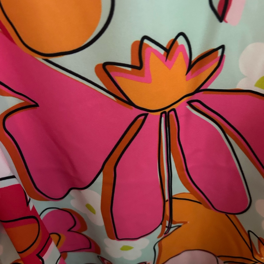 NWOT CROSBY by Mollie Burch Pink and Orange Floral Blouse, Size Large - Picture 7 of 15